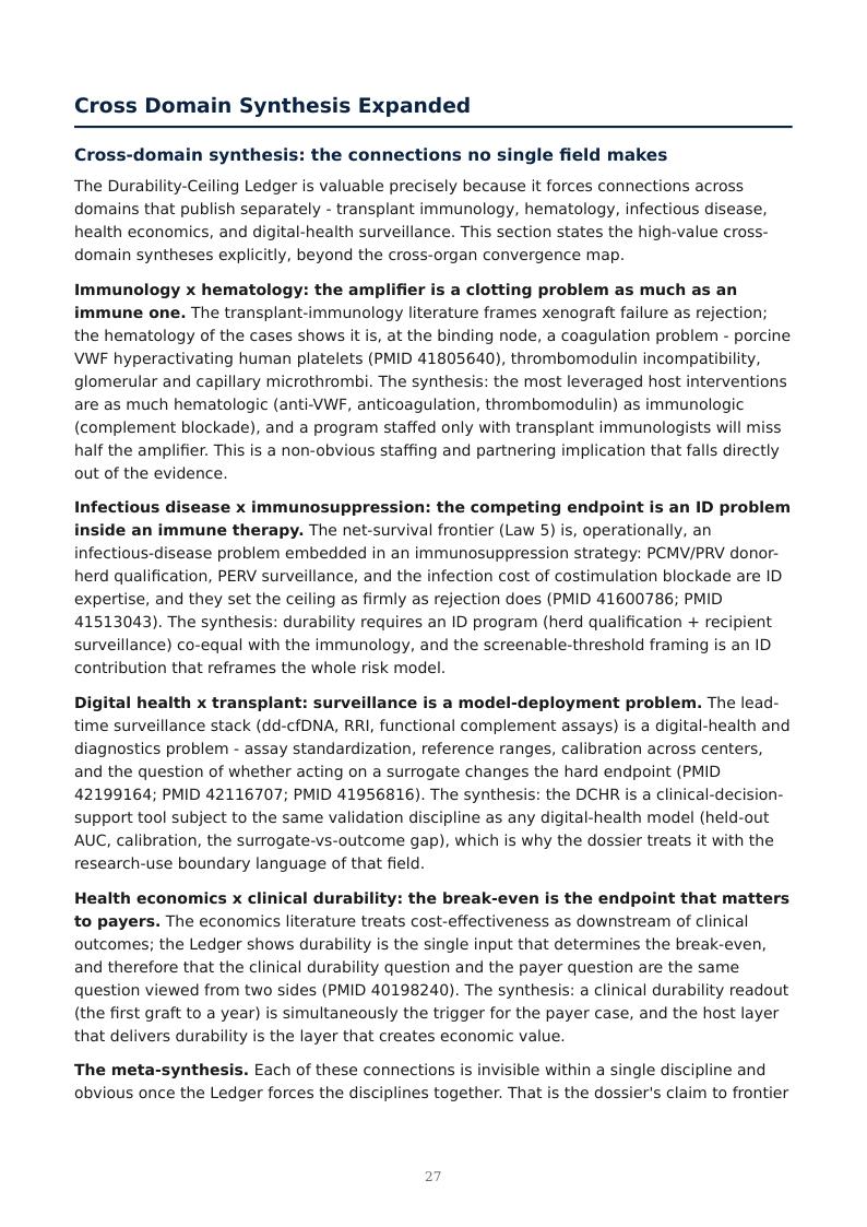 Xenotransplantation Durability Ceiling research report preview page 27